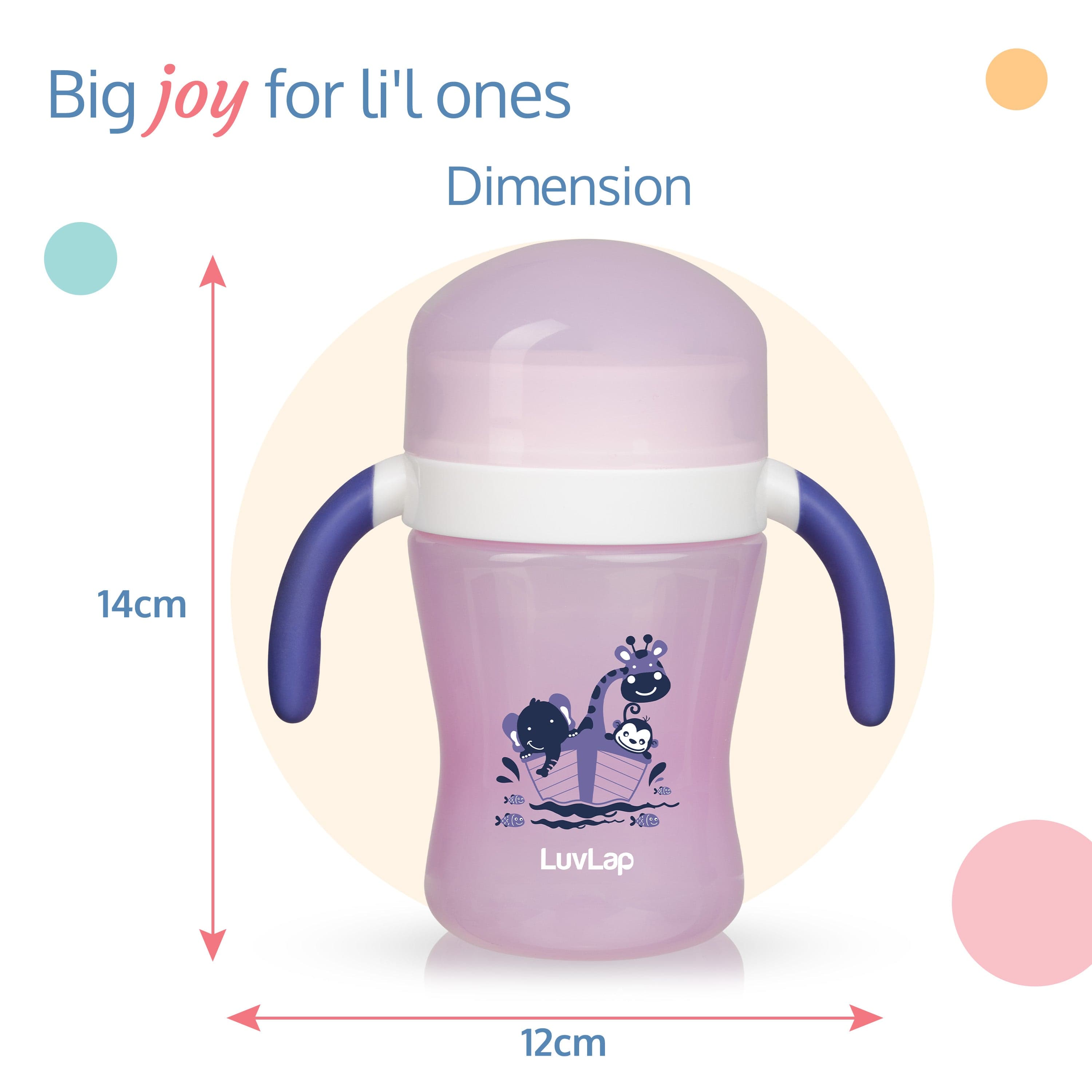 LuvLap 360° Soft Spout Baby Trainer Sipper - 240ml - Purple