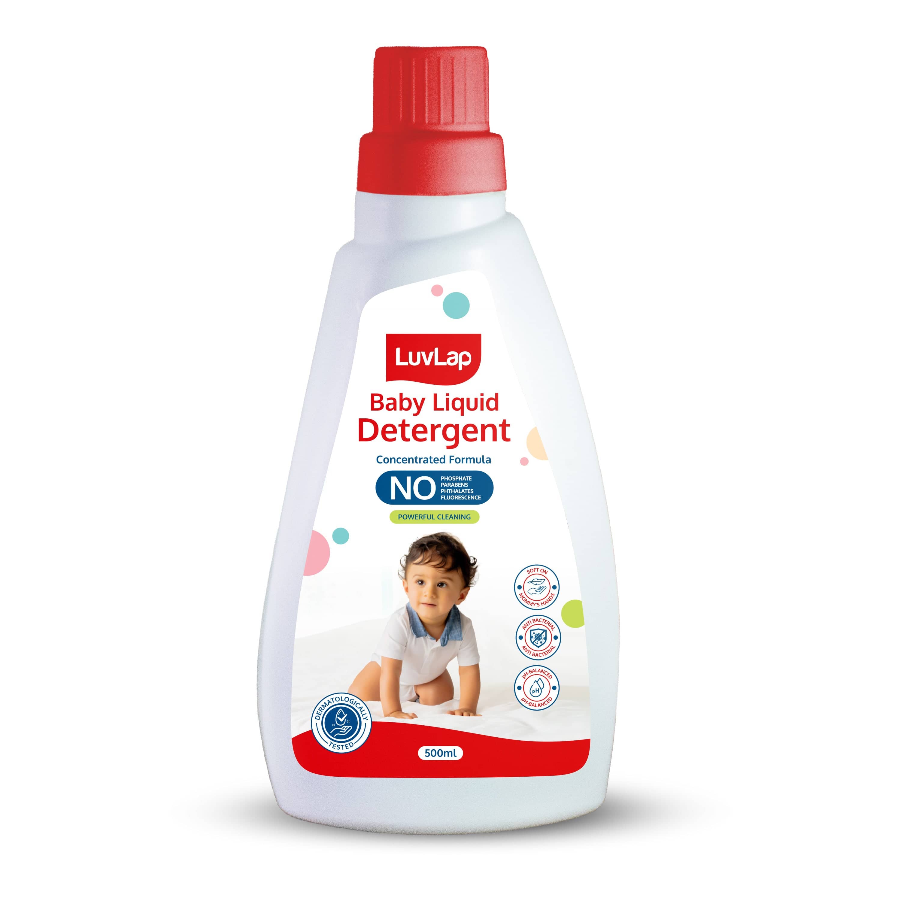 LuvLap Baby Laundry Detergent,500ml, pH Balanced Dermatologically tested formula, No harsh chemicals, Safe for mommy's hands & baby's skin, Anti Bacterial, Enriched in Aloe Vera, Softens clothes