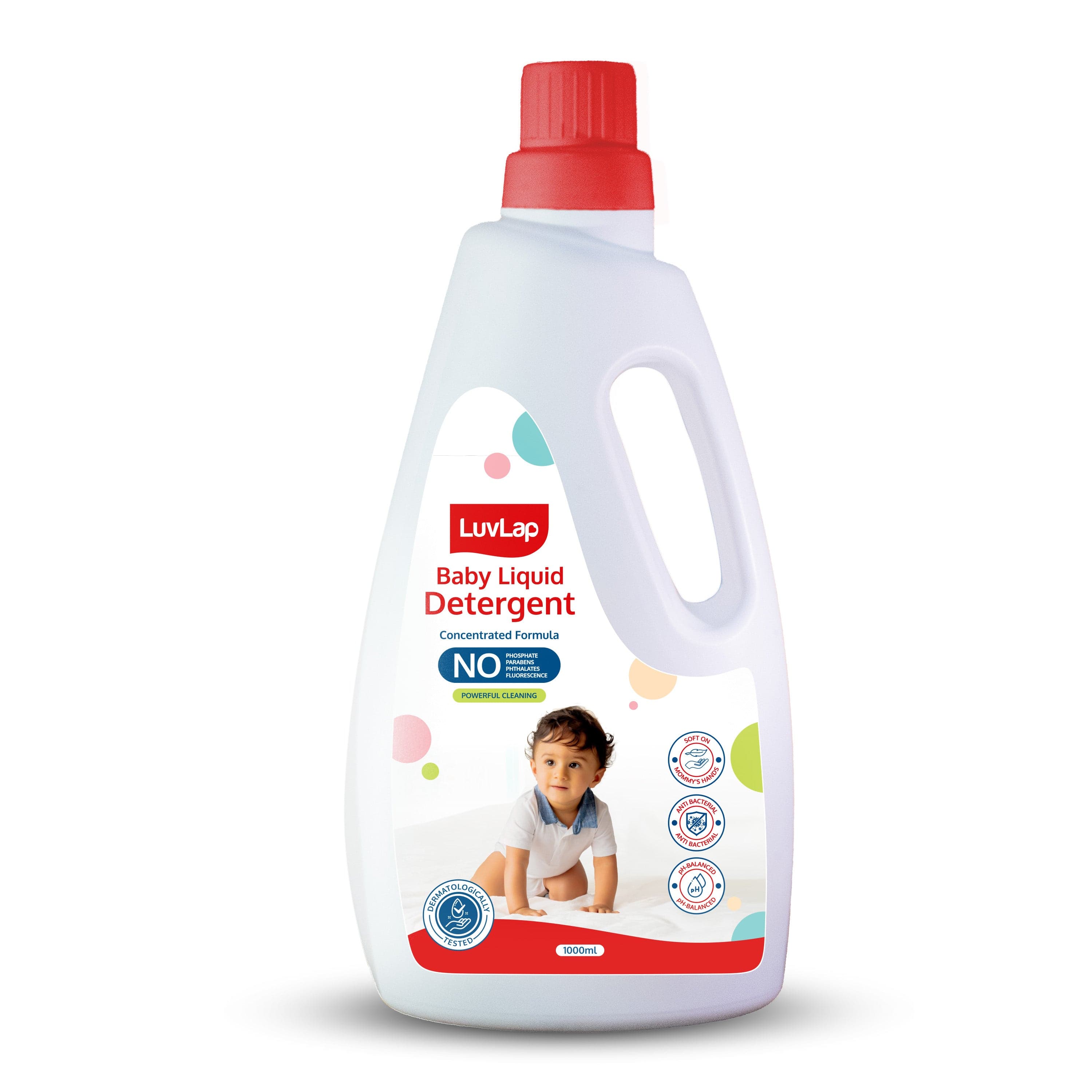 LuvLap Baby Laundry Detergent 1000ml, pH Balanced Dermatologically tested formula, No harsh chemicals, Safe for mommy's hands & baby's skin, Anti Bacterial, Enriched in Aloe Vera, Softens clothes