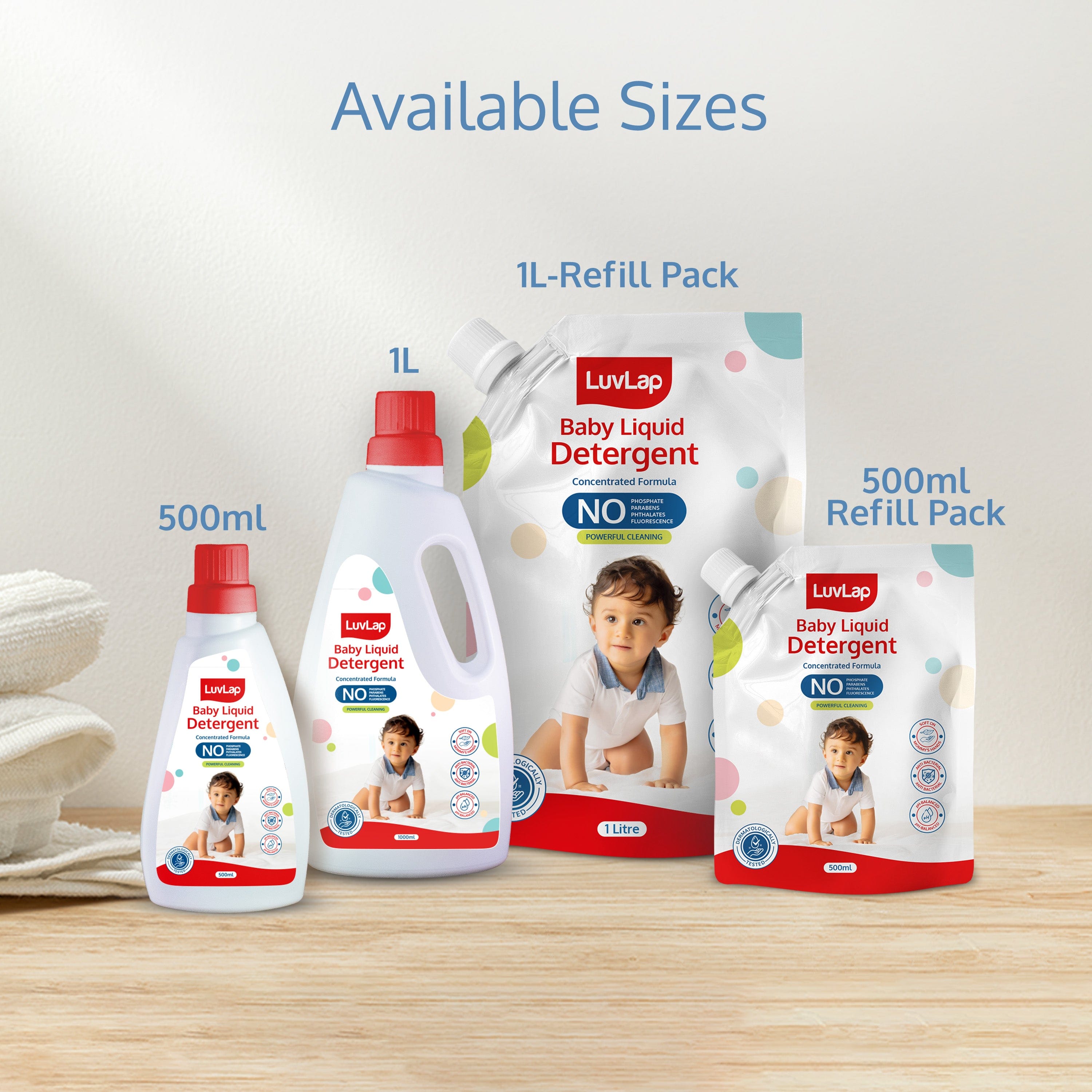 LuvLap Baby Laundry Detergent Refill pack- 1000ml, pH Balanced Dermatologically tested formula, No harsh chemicals, Safe for mommy's hands & baby's skin, Anti Bacterial, Enriched in Aloe Vera
