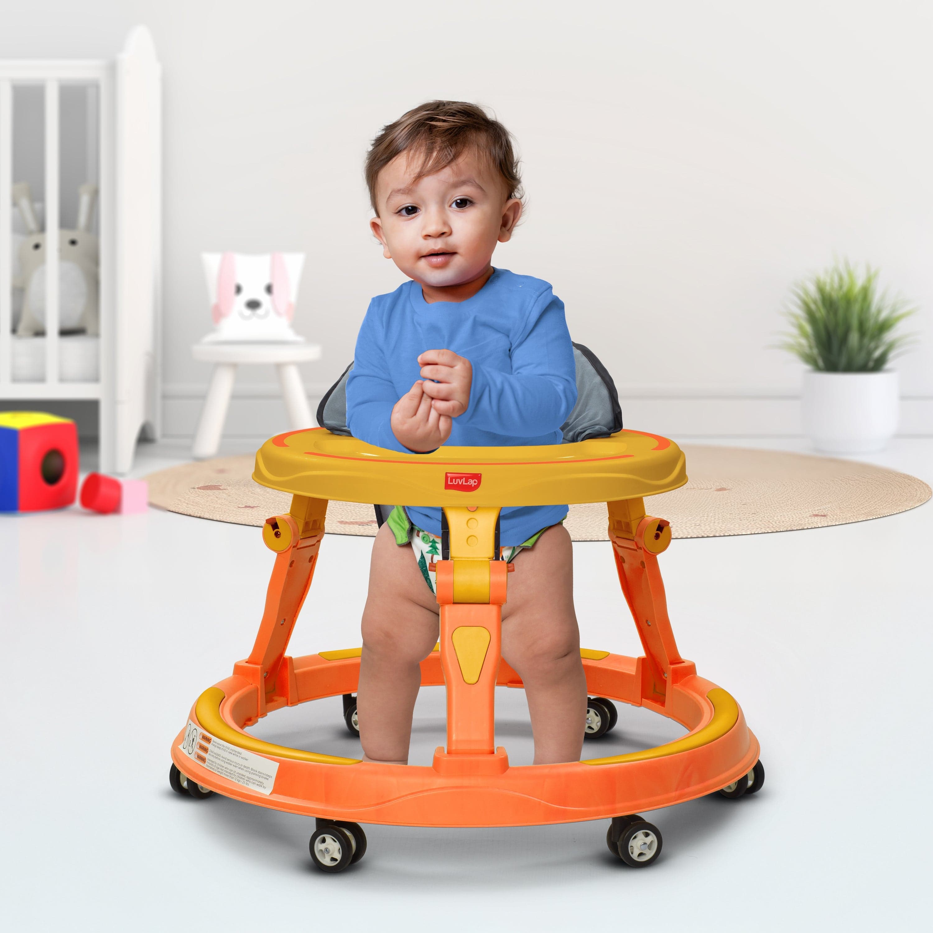 LuvLap Elegant 360° Baby Walker 9+ Months | 3 Level Height Adjustment Walker/Advanced Baby Activity Walker, Yellow