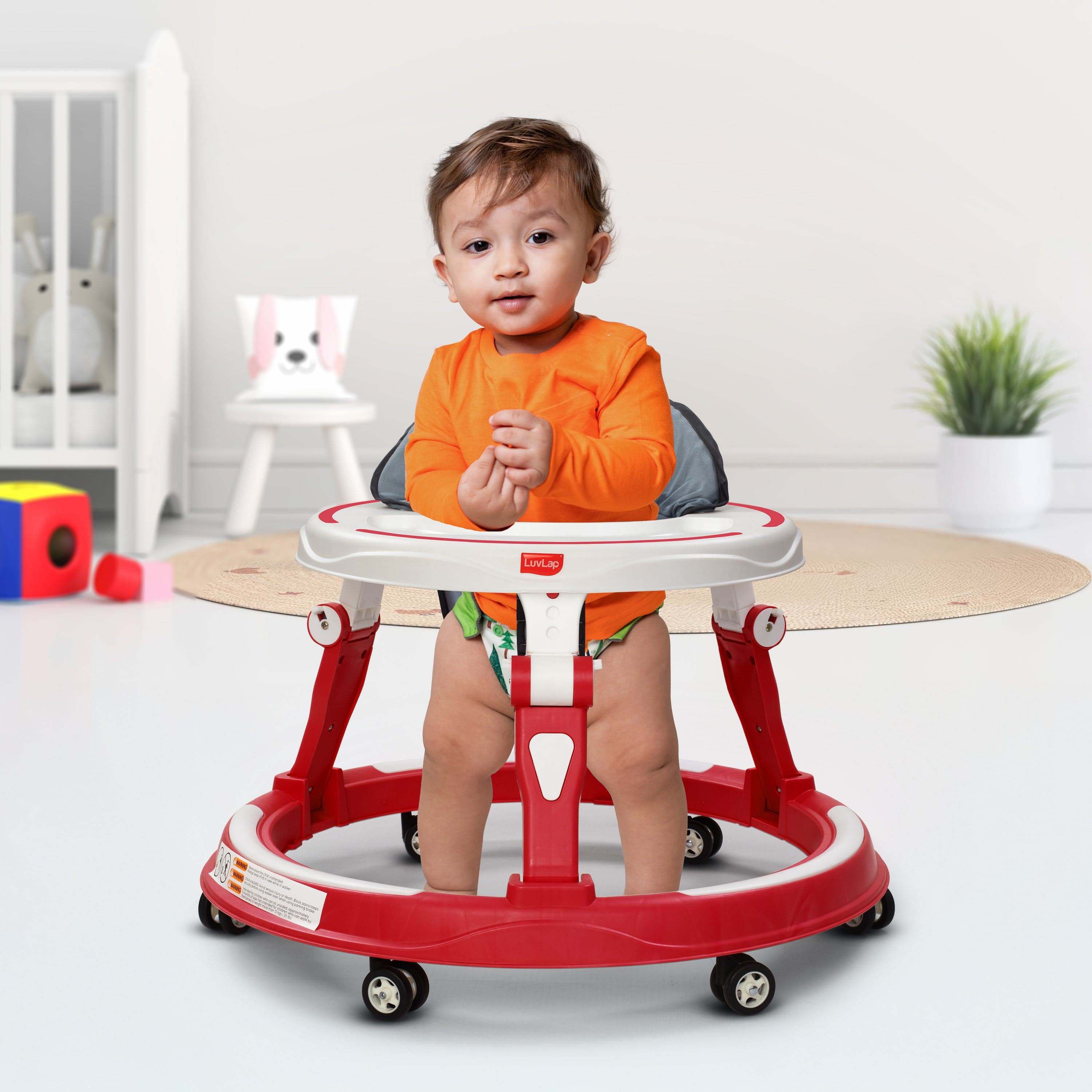 LuvLap Elegant 360° Baby Walker 9+ Months | 3 Level Height Adjustment Walker/Advanced Baby Activity Walker, Raspberry