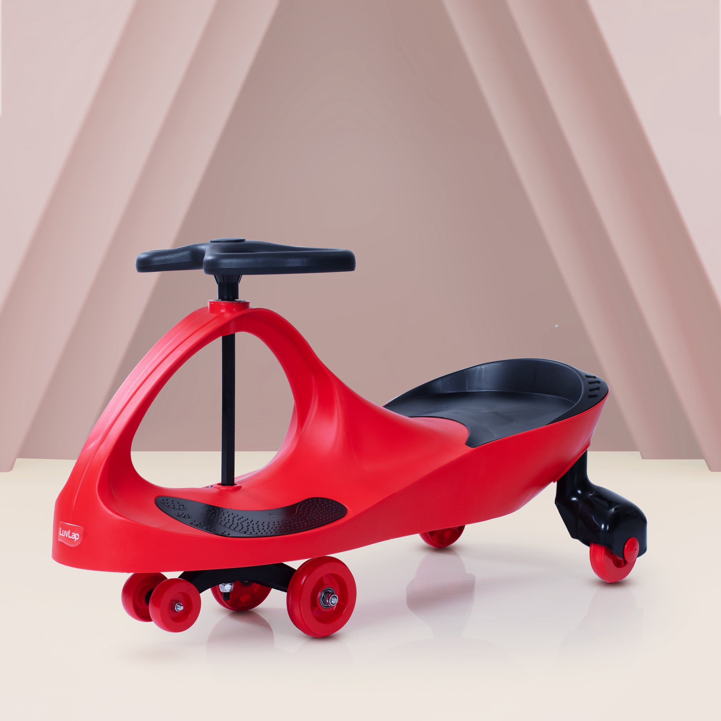 LuvLap Sunshine Swing Car, Magic Car, Kids Push Car, Swing Car for Kids, Comfortable Seats & Durable, Baby Car, Magic Toy Car, Kids Swing Car, Ride On Car, Kids Car, 3+ Years, Red & Black