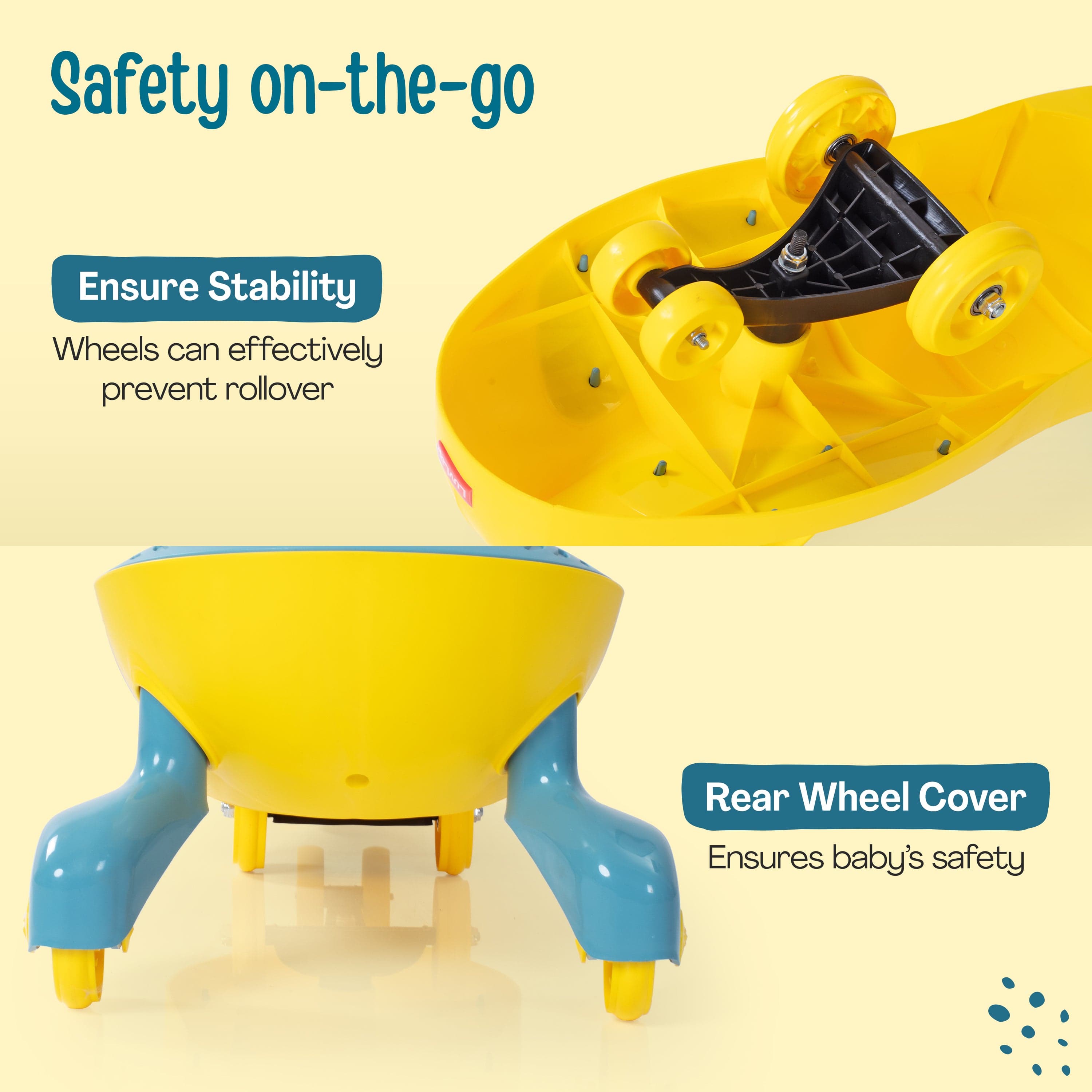 LuvLap Sunshine Swing Car, Push Car, Swing Car for Kids, Comfortable Seats & Durable, Smooth Wheels, Baby Car, Magic Toy, Ride On Toy, Kids Car, 3+ Years, Yellow & Green