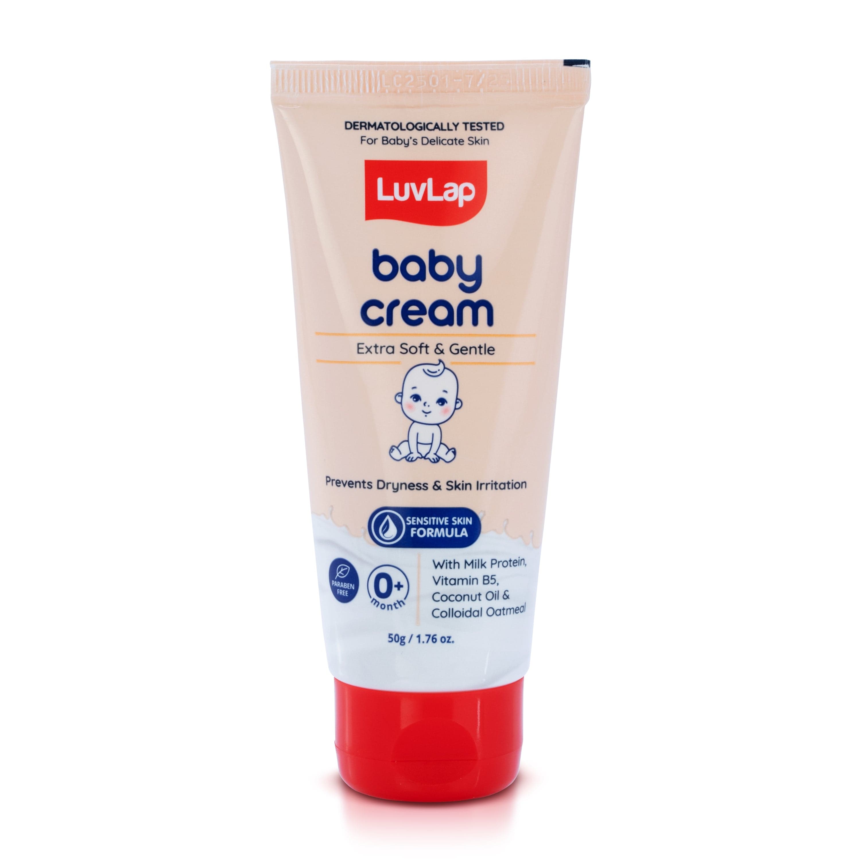 LuvLap Baby Cream -50g, Face & Body Moisturizing Cream with Shea Butter & Colloidal Oatmeal, Protection for Dry, Itchy, Sensitive Skin for Face & Body, 24-Hour Moisturization, Dermatologically Tested