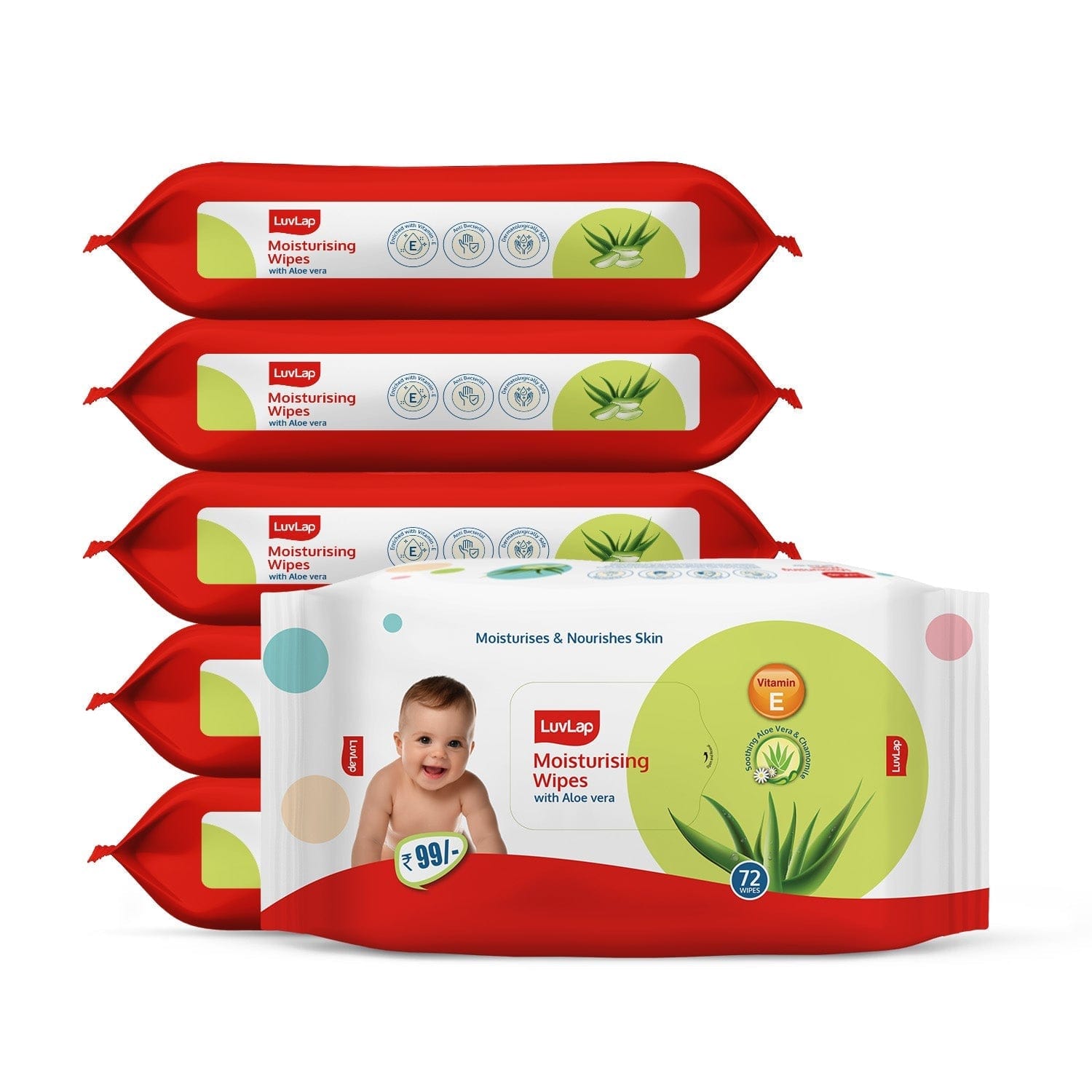 LuvLap Baby Wipes With Aloe Vera - Pack Of 6