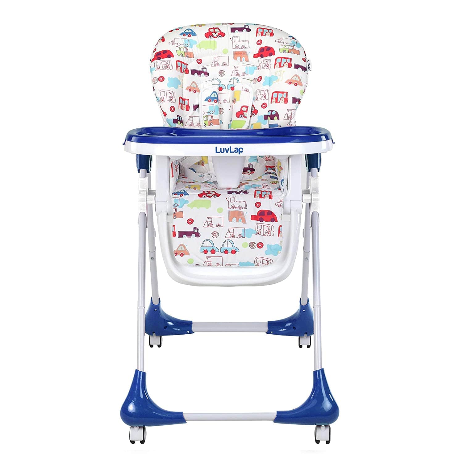 luvlap Royal High Chair for Baby, EN 71 Certified, 3 Position Recline, Baby Feeding Chair with 7 Level Height Adjustment, Adjustable Footrest, 6 Months+ (Blue)