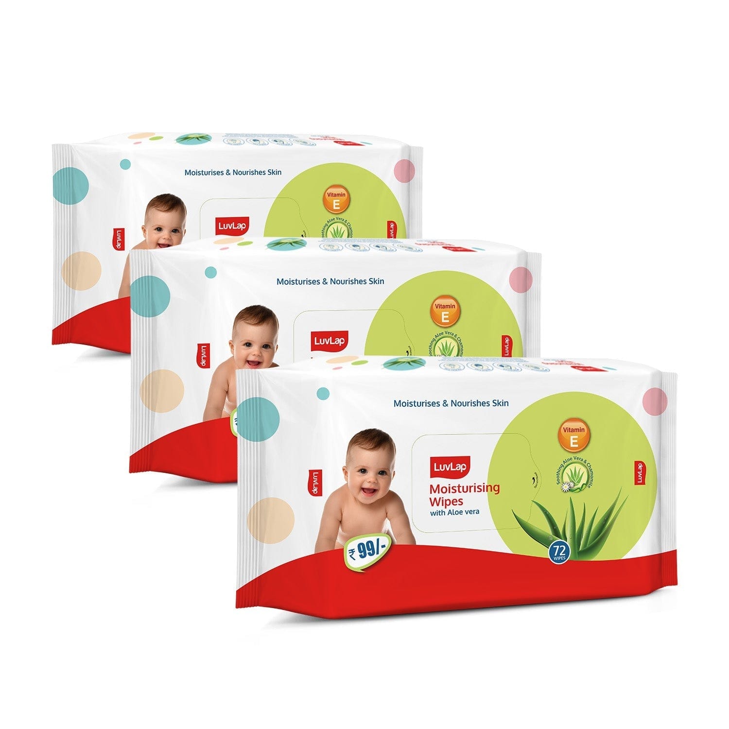 LuvLap Aloe Vera Baby Wipes, Pack Of 3
