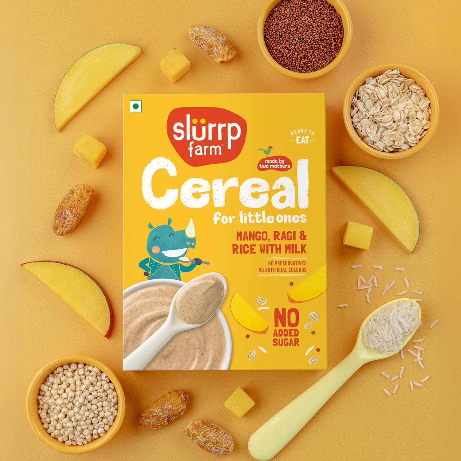 Slurrp Farm Mango, Ragi and Rice Cereal with Milk | 200g
