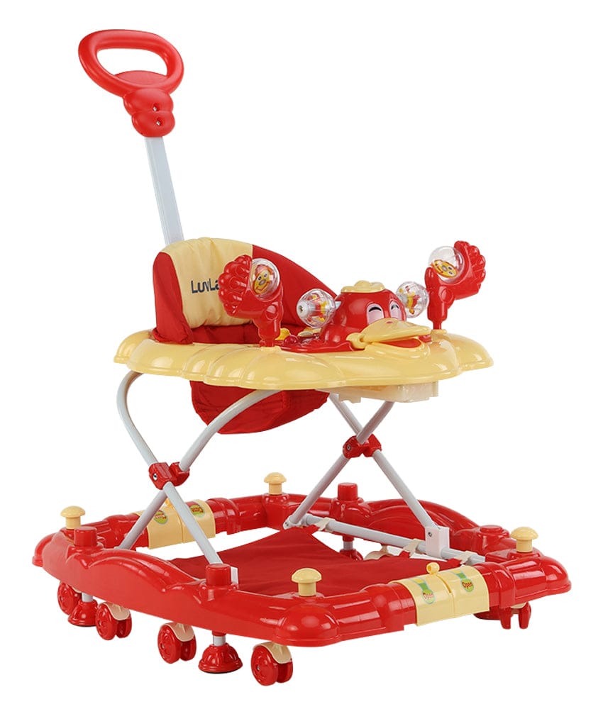 LuvLap Comfy Baby Walker Cum Rocker, Red
