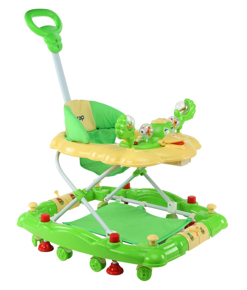 LuvLap Comfy Baby Walker Cum Rocker, Green