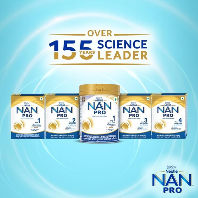 Nestlé NAN PRO 1 Infant Formula with Probiotic (Up to 6 months), Stage 1-400g Pouch in Box