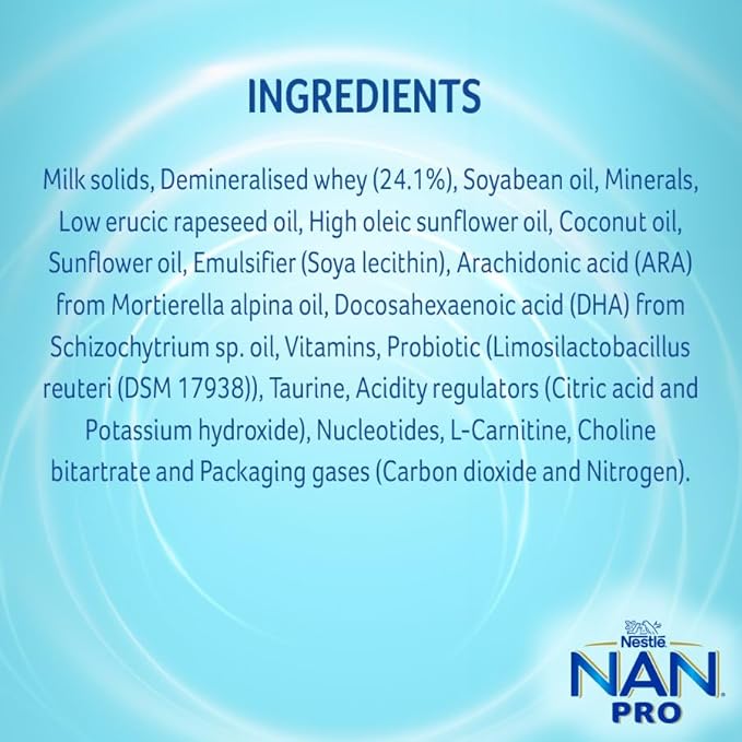 Nestlé NAN PRO 1 Infant Formula with Probiotic (Up to 6 months), Stage 1-400g Pouch in Box
