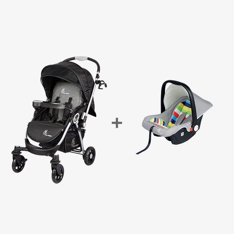 Chocolate Ride Stroller + Picaboo 4 in 1 Multipurpose Baby Carry Cot