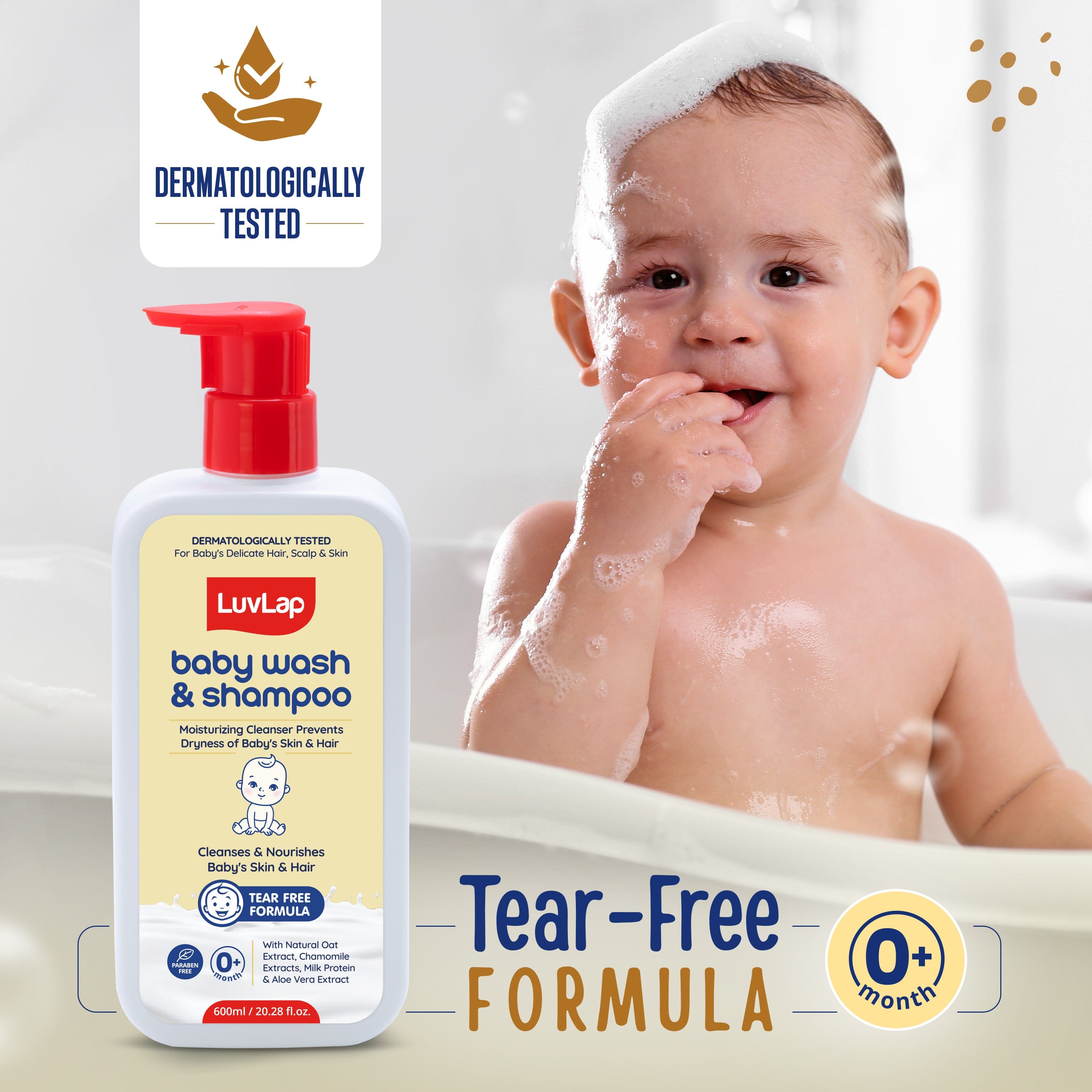 LuvLap Baby Wash & Shampoo - 600ml*