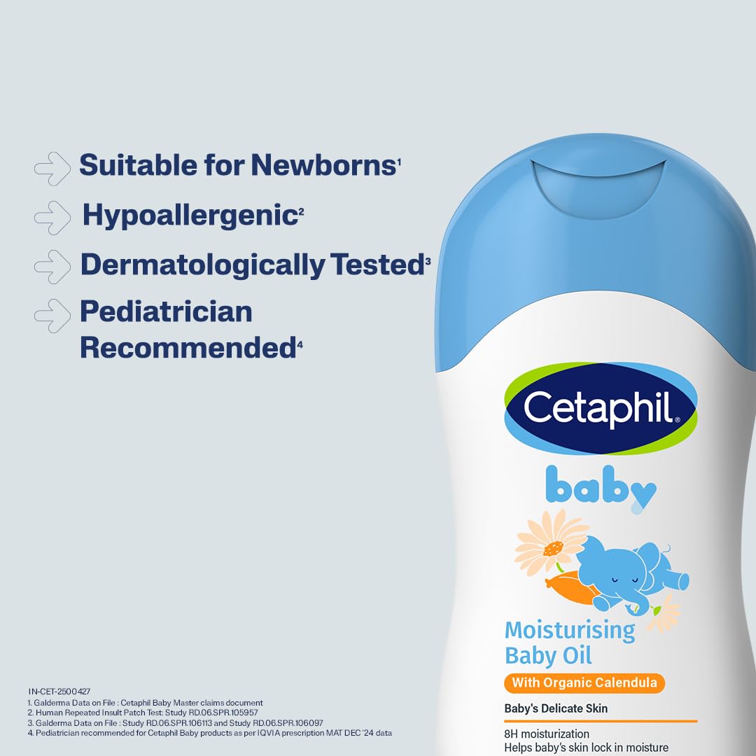 Cetaphil Baby Moisturising Oil – Gentle Nourishment with Organic Calendula 200 ML