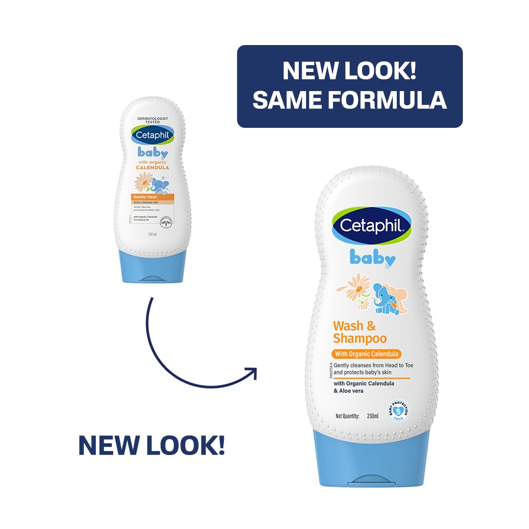 Cetaphil Baby Gentle Wash & Shampoo – Soft Cleansing with Organic Calendula (230ml)