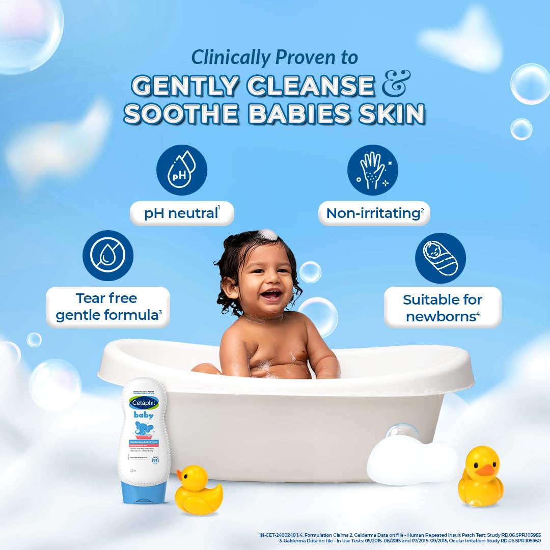 Cetaphil Baby Moisturising Bath & Wash – Gentle Hydration for Sensitive Skin (230ml)