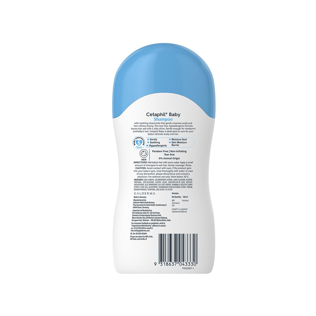 Cetaphil Baby Shampoo – Gentle Cleansing with Natural Chamomile (200ml)