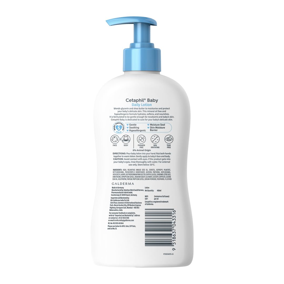 Cetaphil Baby Daily Lotion – Shea Butter & Vitamin E for Delicate Skin (400ml)