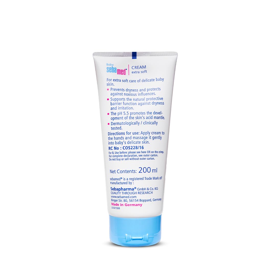 Sebamed Baby Cream Extra Soft – pH 5.5 Moisturizing Cream for Dry & Sensitive Skin (200ml)