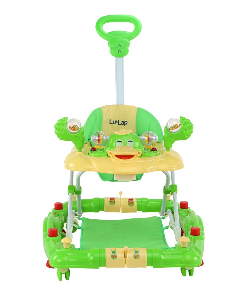 LuvLap Comfy Baby Walker Cum Rocker, Green
