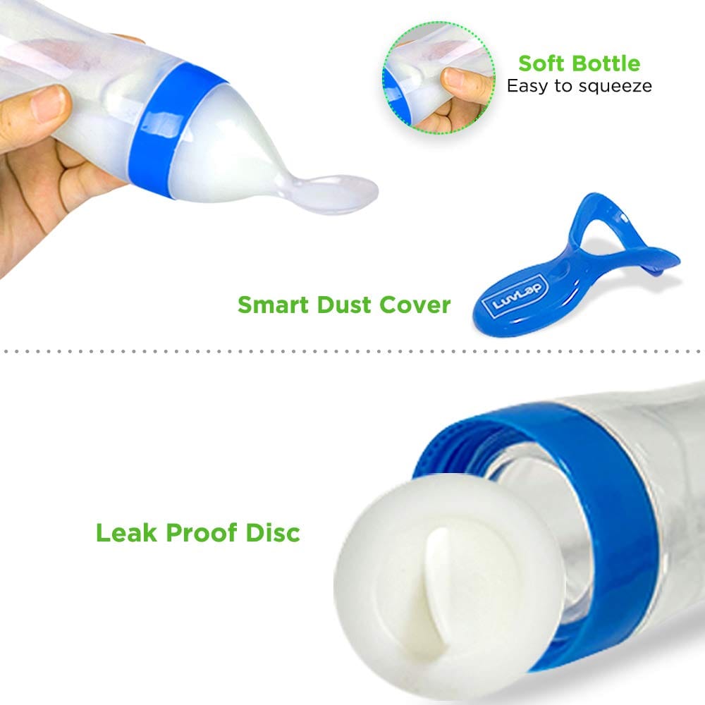 LuvLap Feeding Squeezy Spoon 90Ml, Bpa Free,Blue