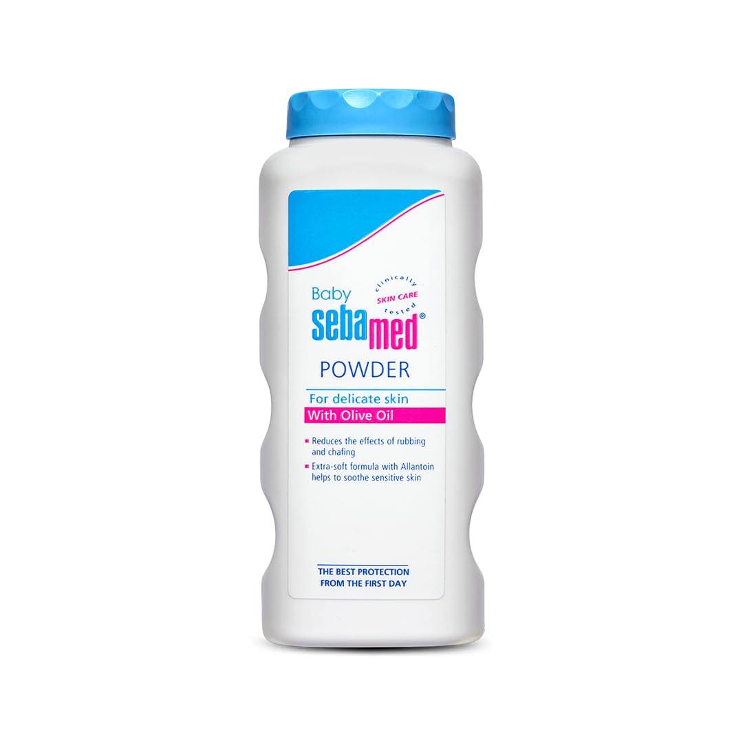 Sebamed Baby Powder 100 gm | Olive Oil & Allantoin | Gentle Sweat Absorbing Powder for Newborns