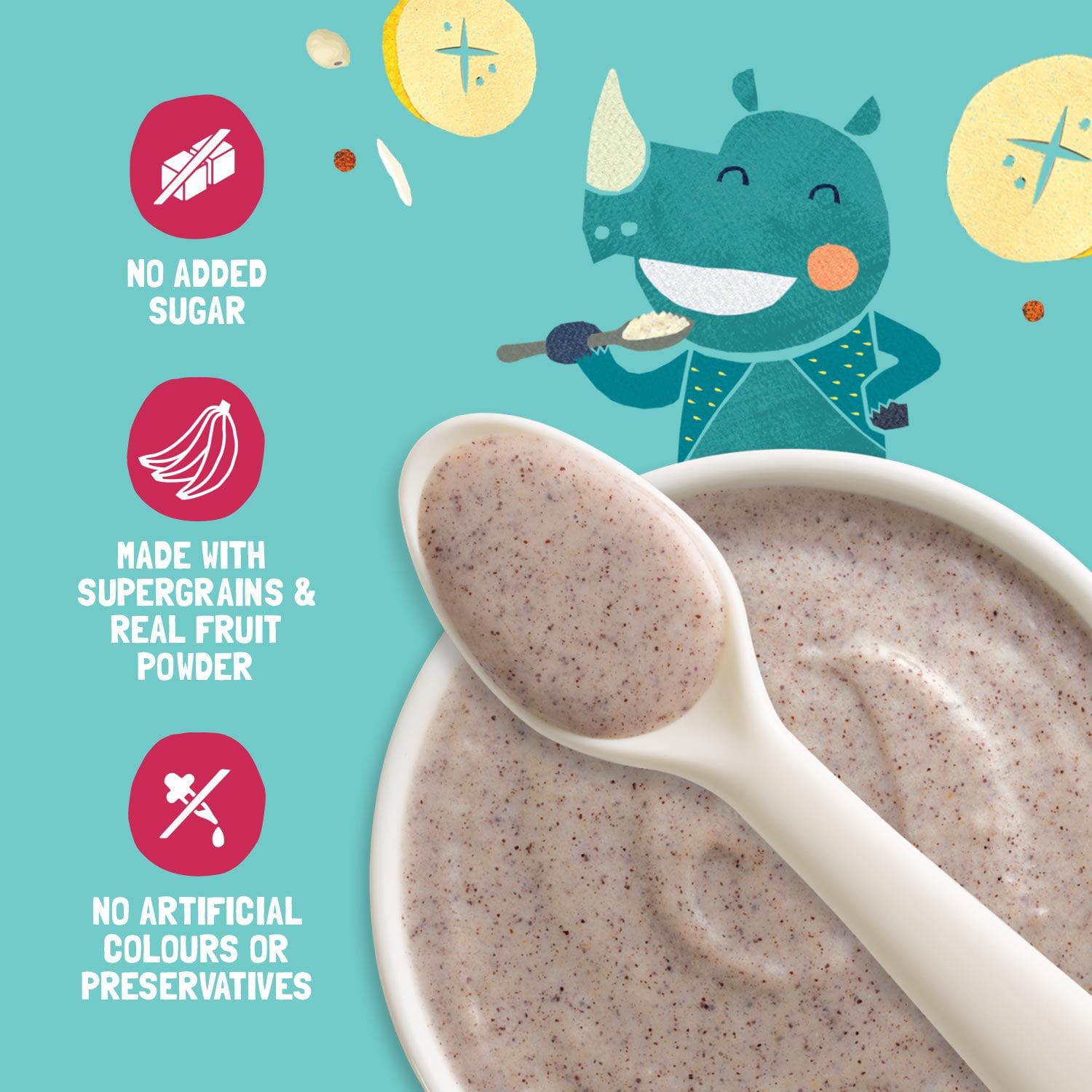 Slurrp Farm Banana, Ragi and Rice Cereal with Milk | 200g