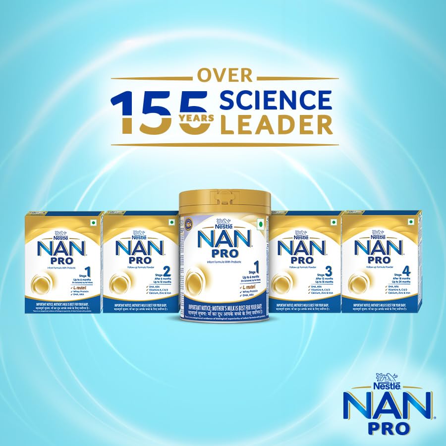 Nestlé NAN PRO 3 Follow-Up Formula-Powder After 12 months, Up to 18 months, Stage 3, 400g Pouch in Box