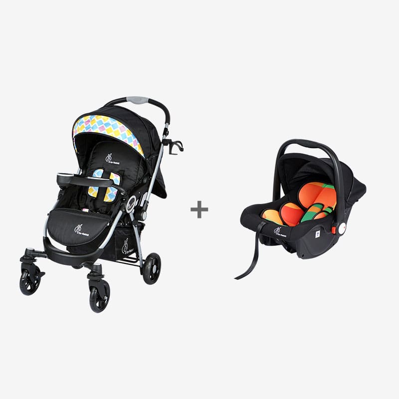 Chocolate Ride Stroller + Picaboo 4 in 1 Multipurpose Baby Carry Cot
