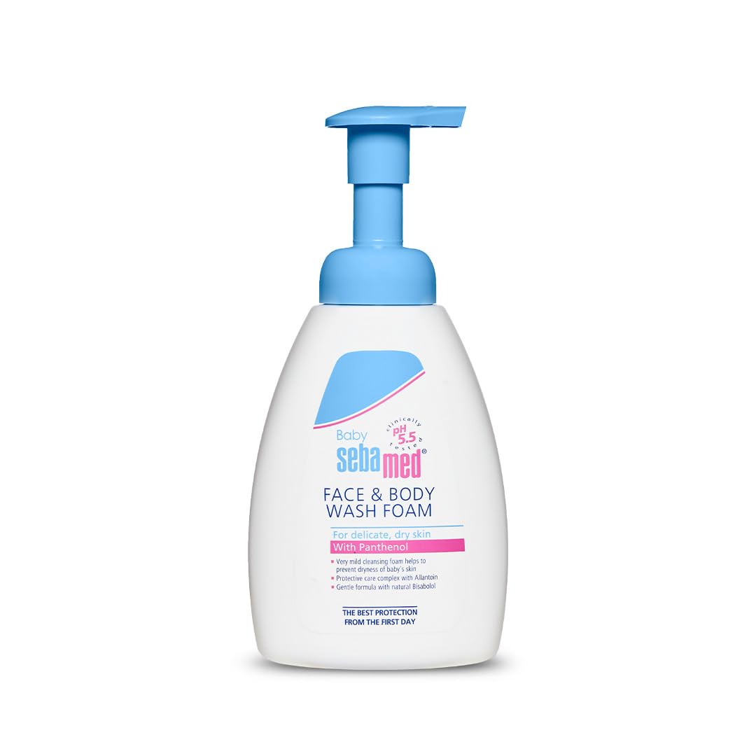 Sebamed Baby Face & Body Wash Foam – pH 5.5 Gentle Cleanser for Delicate & Dry Skin (400ml)