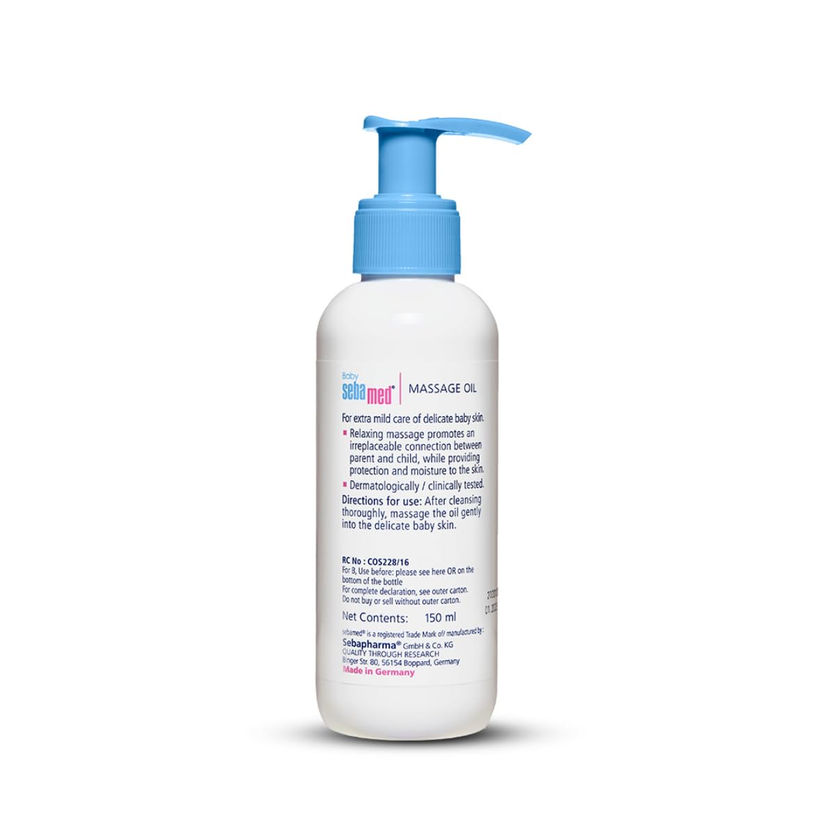 Sebamed Baby Massage Oil – Non-Greasy, Enriched with Soya Oil for Newborns (150ml)