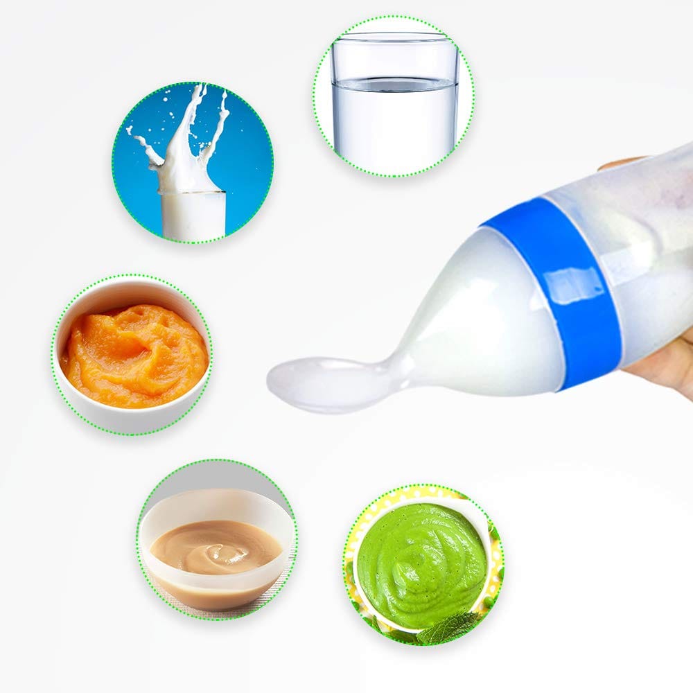 LuvLap Feeding Squeezy Spoon 90Ml, Bpa Free,Blue