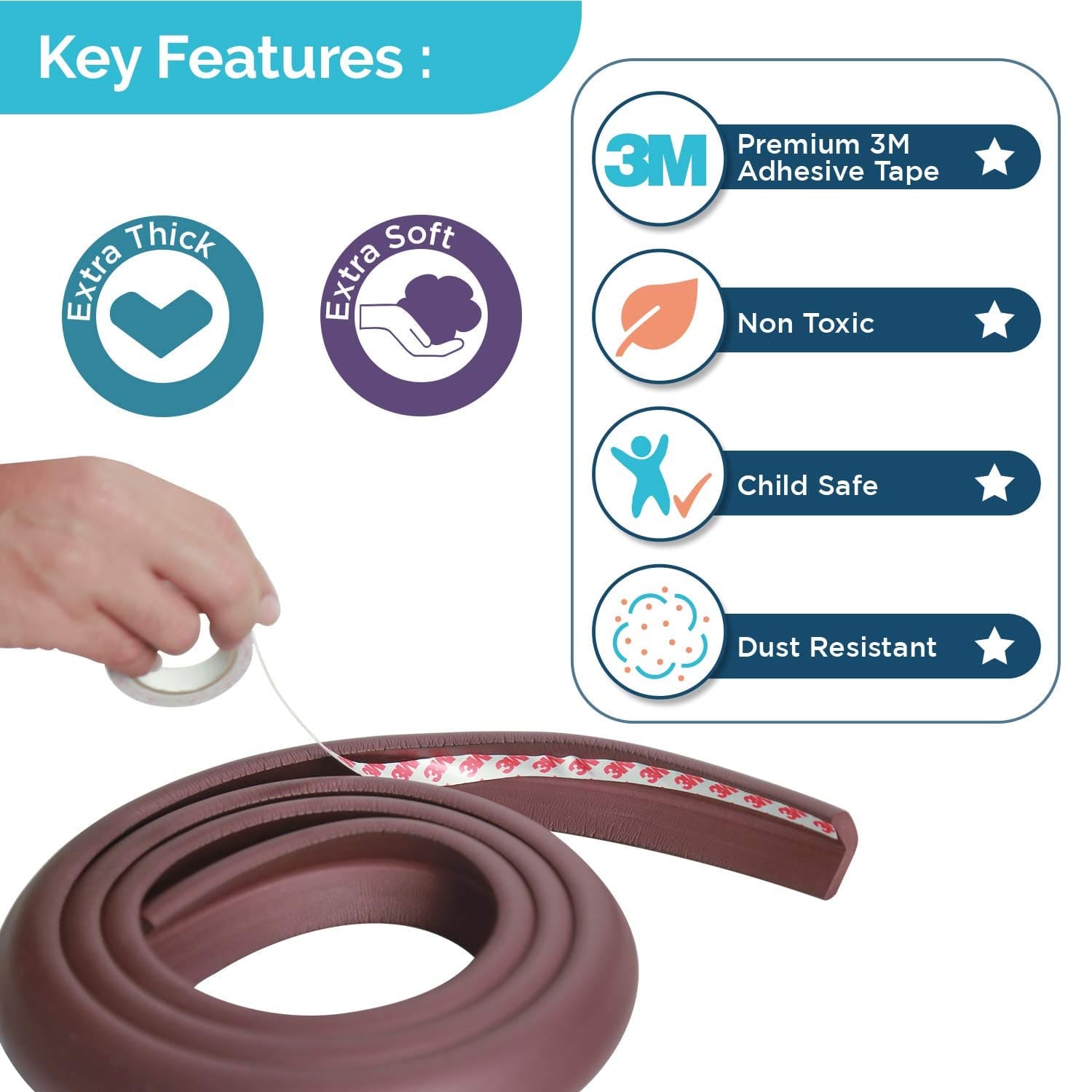 LuvLap Furniture Edge Guard Strips for Baby Safety with 3M Adhesive