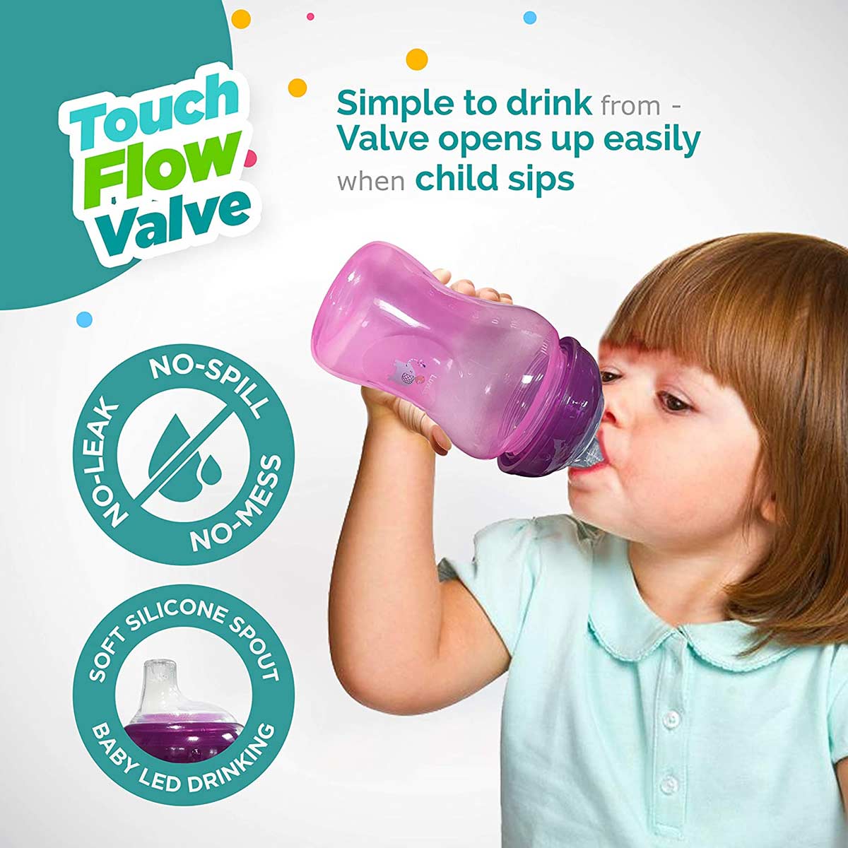 LuvLap Jumbo Sky Spout Cup, 300Ml, Purple