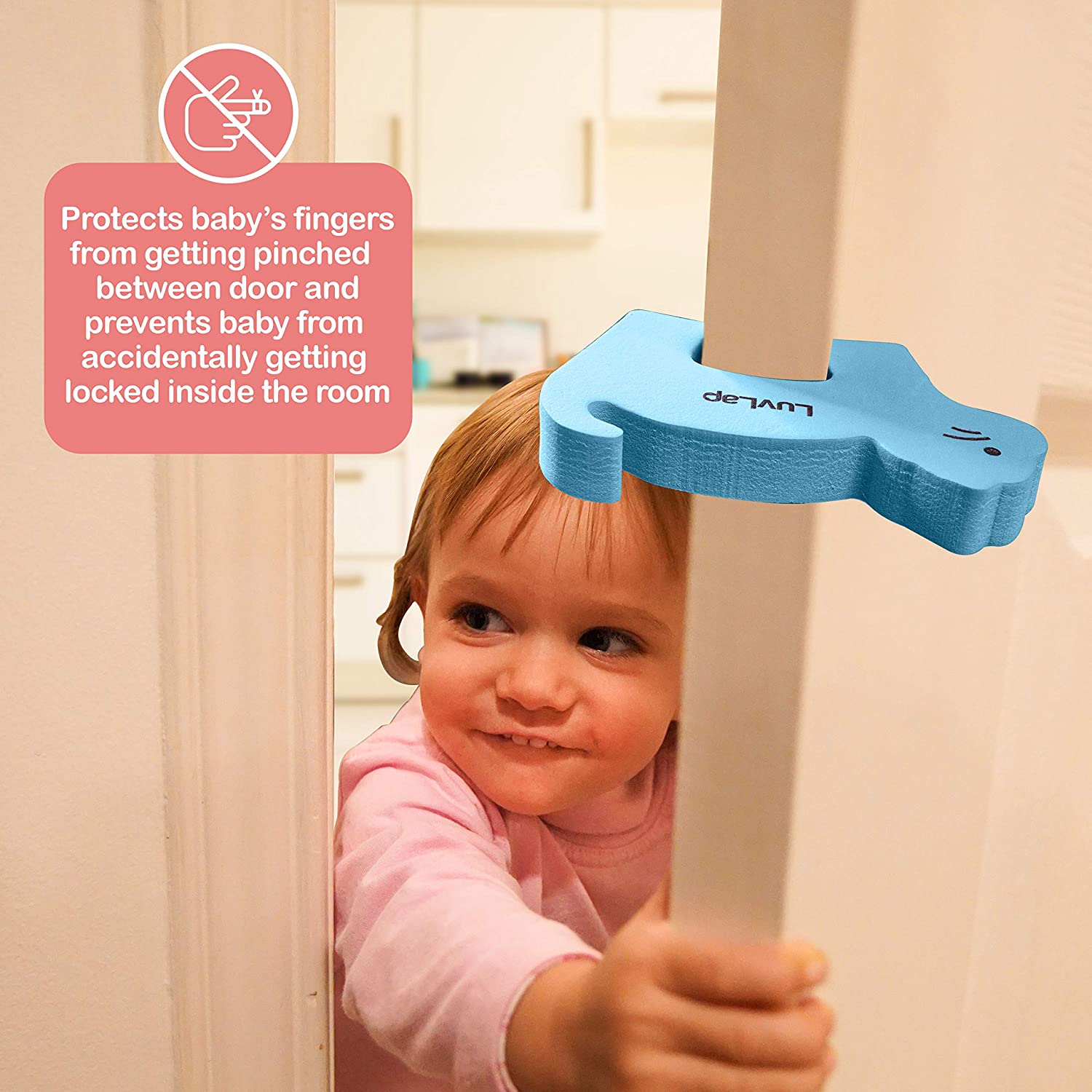 LuvLap Baby Safety Door Stopper Finger Pinch Guard Pack of 4