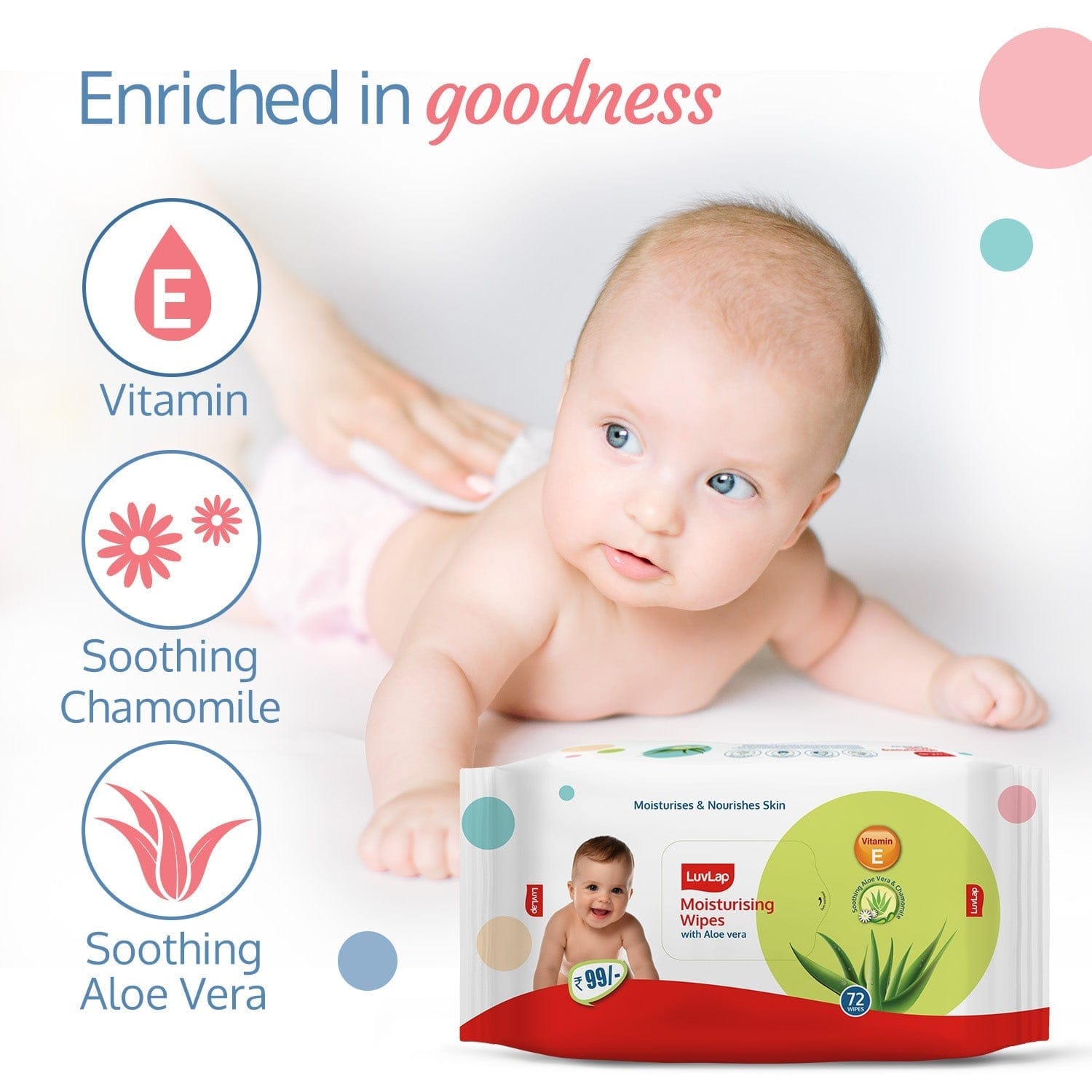 LuvLap Baby Wipes With Aloe Vera - Pack Of 6