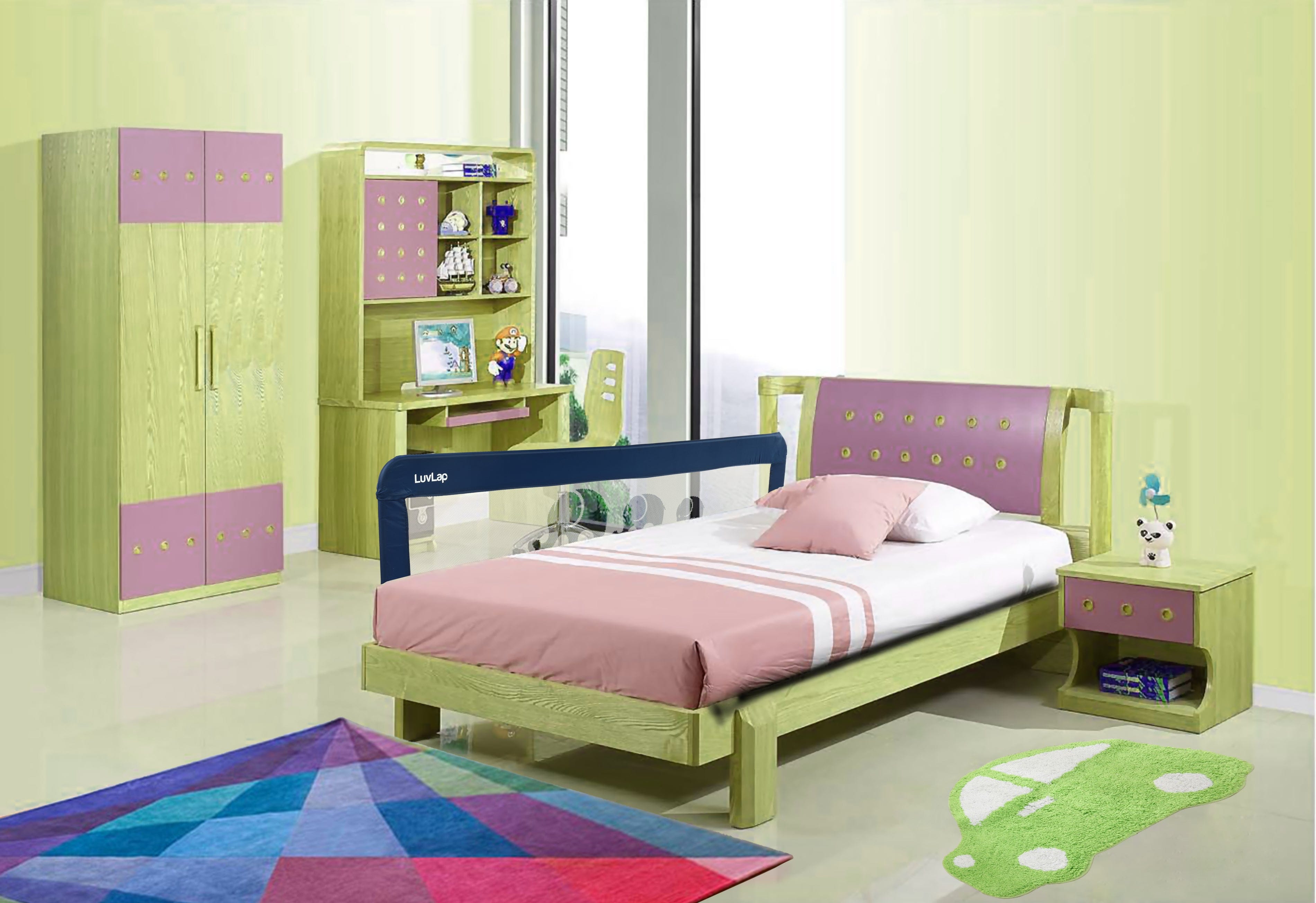 LuvLap Baby Bed Rail, Blue