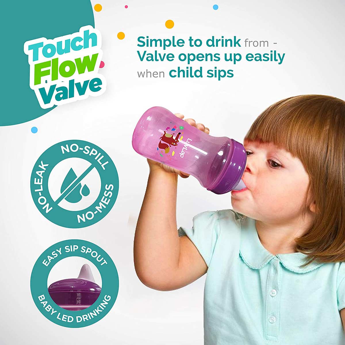 LuvLap Little Fox Spout Sippy Cup, 300Ml, Purple