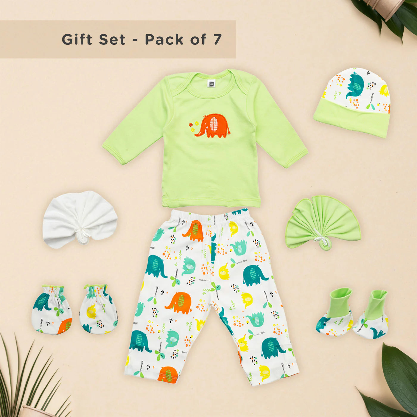 Soft Cotton New Born Baby Gift Set for Baby Boys, Baby Girls-7pcs