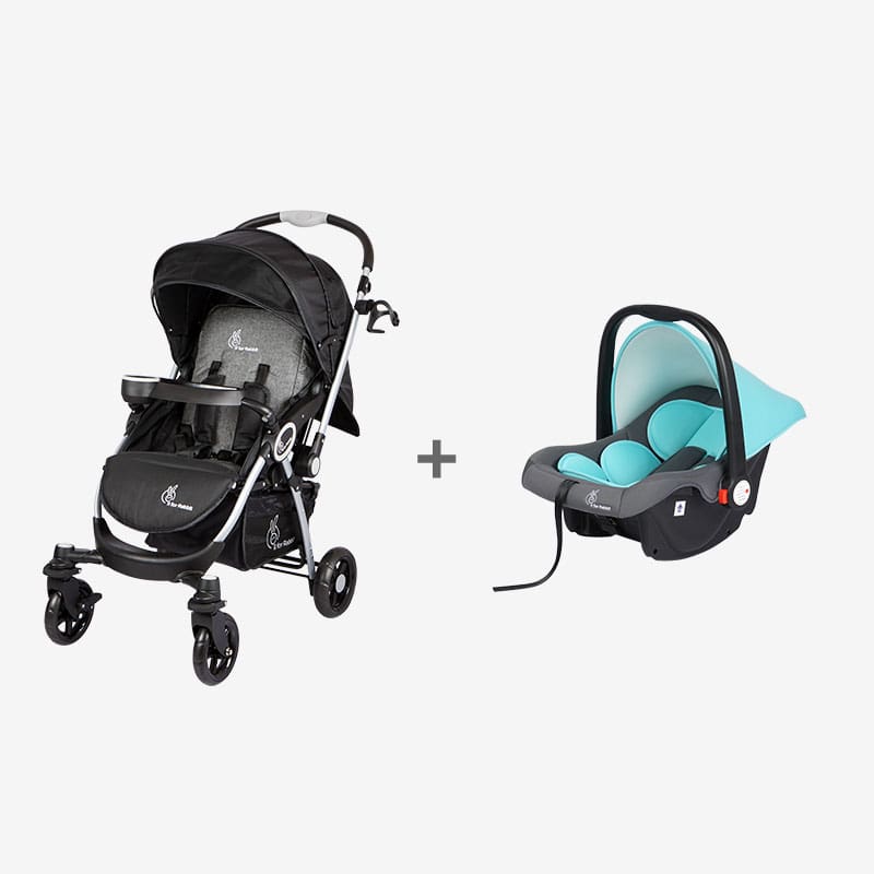 Chocolate Ride Stroller + Picaboo 4 in 1 Multipurpose Baby Carry Cot