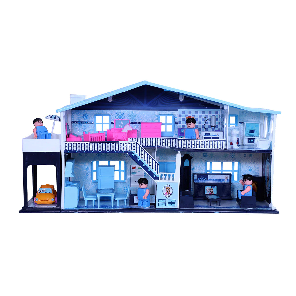 Frozen Party Home Doll House | Girls Role Playset | Pretend Play | Doll House with Furniture | Dollhouse Accessories | Imaginative Play | Playhouse | For Kids Age 3+ years