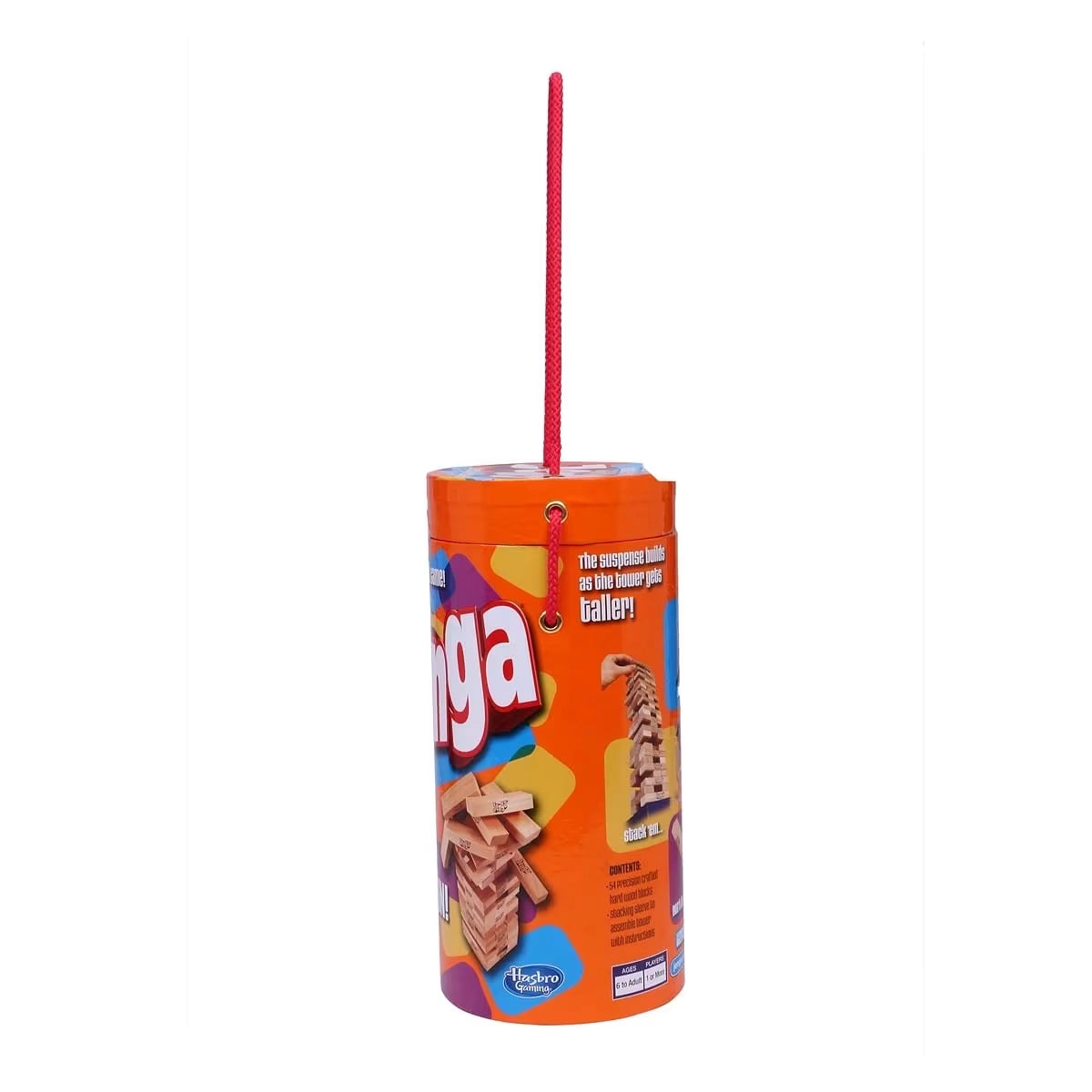 Hasbro Jenga Tube Stacking Tower Game for Kids 6Y+, Multicolour