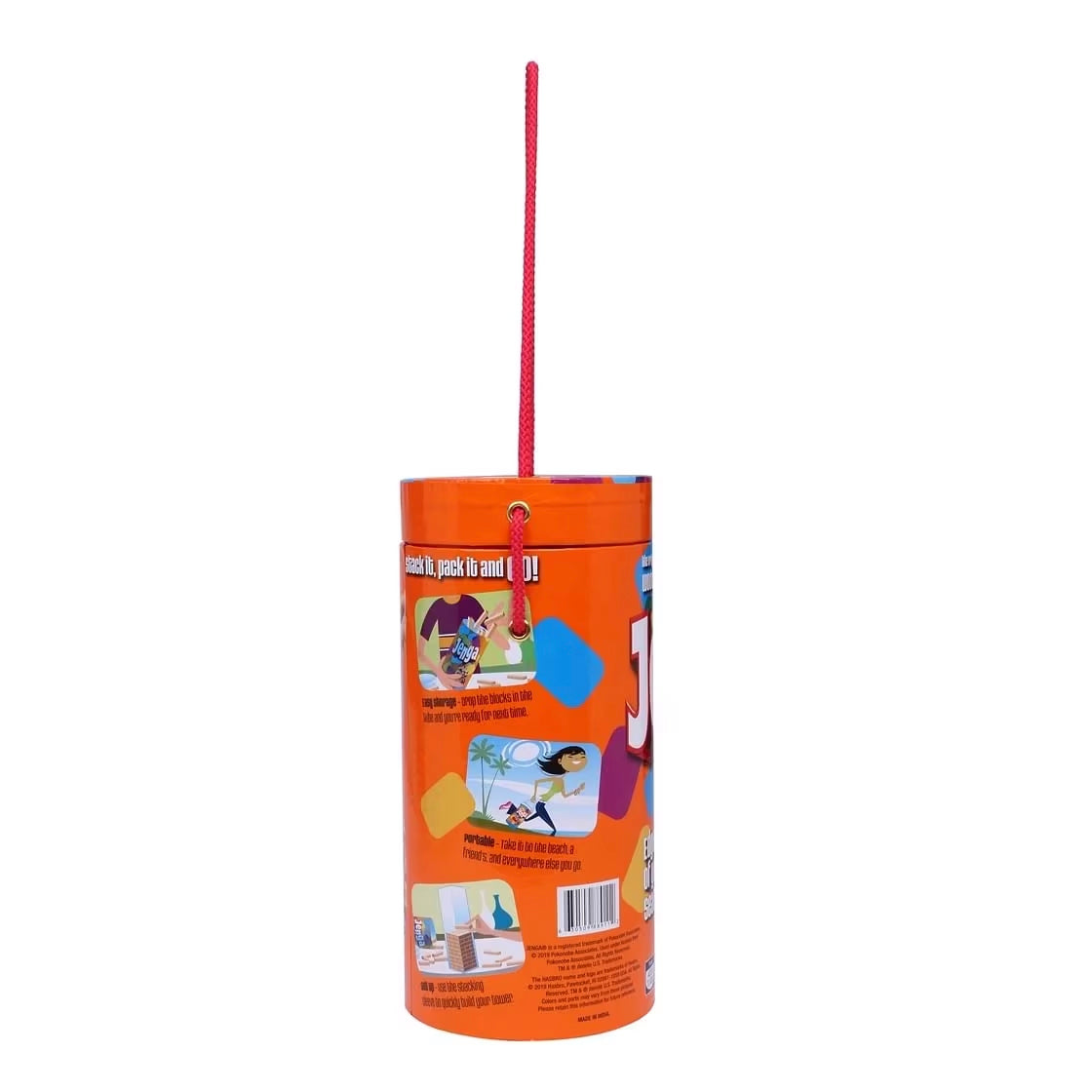 Hasbro Jenga Tube Stacking Tower Game for Kids 6Y+, Multicolour