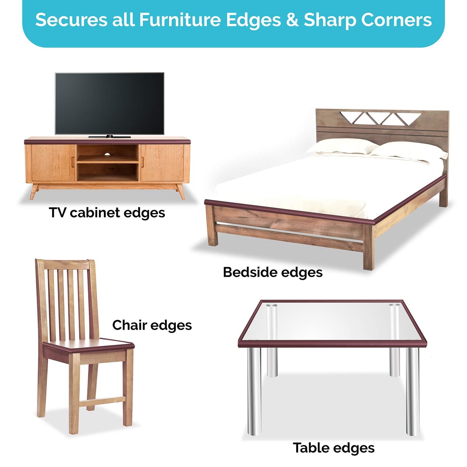 LuvLap Furniture Edge Guard Strips for Baby Safety with 3M Adhesive