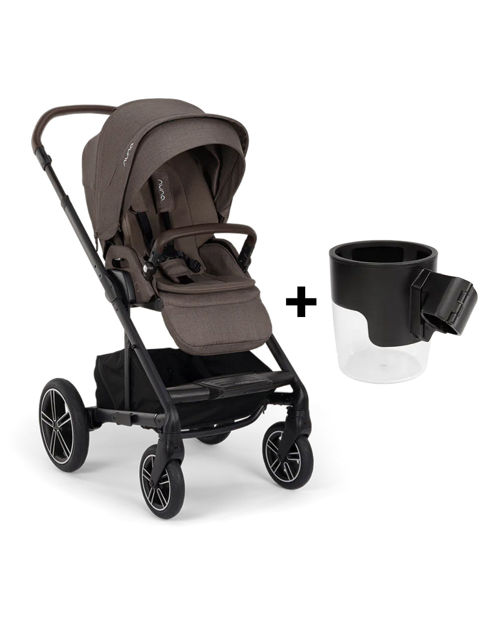 Nuna MIXX Next Baby Stroller-With Cup Holder-Height Adjustable Parent Handle Bar-All Terrain Big Rear Wheels-Includes Rain Cover & Post Adaptors-2 Years Warranty-Pram for 0 to 4Y (Upto 22 Kg)-Chestnut