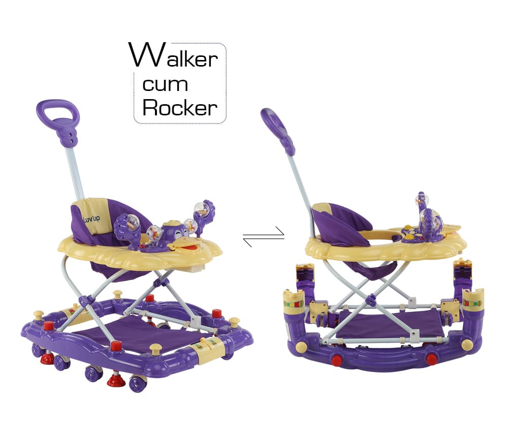 LuvLap Comfy Baby Walker Cum Rocker, Purple