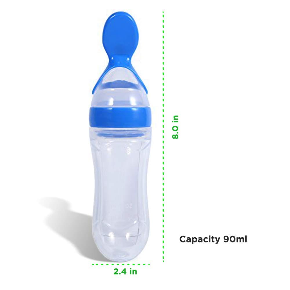 LuvLap Feeding Squeezy Spoon 90Ml, Bpa Free,Blue