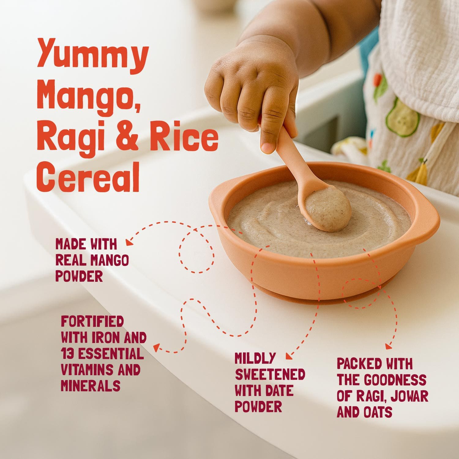 Slurrp Farm Mango, Ragi and Rice Cereal with Milk | 200g